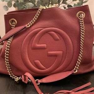 Authentic rare color Gucci Soho Chain Tassel Bag in Mauve